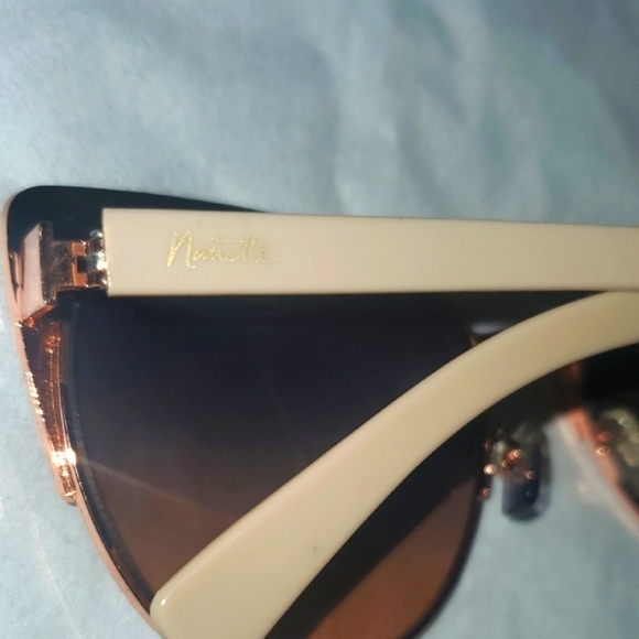 Nanette Stylish Women's Sunglasses - Blush/Cream/Rose Gold Colored Trim - Picture 2 of 7